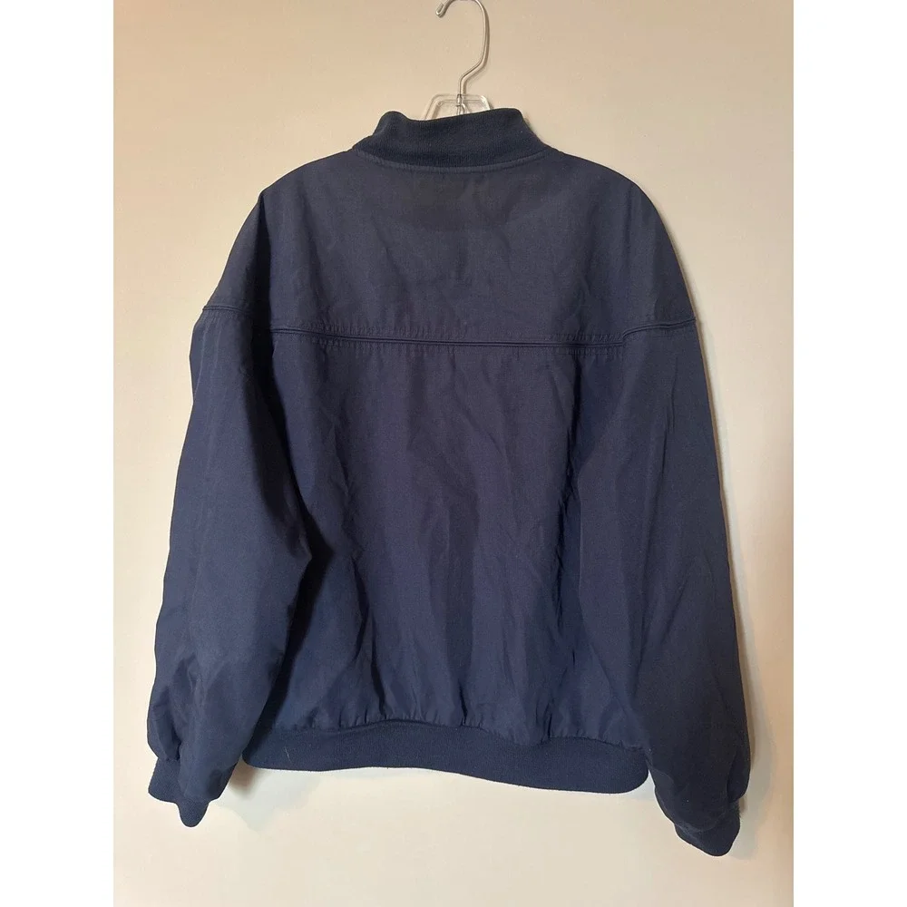 Towncraft Mens Navy Blue Bomber Jacket XL Full Zip Lightweight Windbreaker Coat